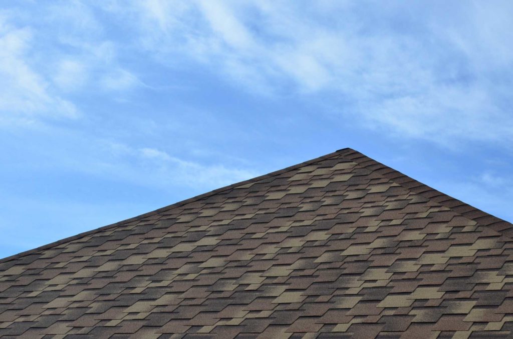 the roof of a residential house